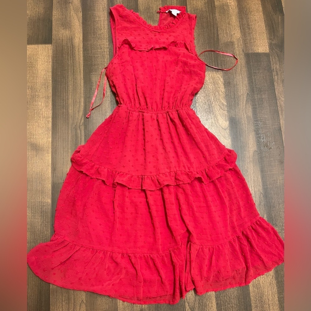 Monteau Red Ruffled Tiered Sundress - Picture 4 of 9